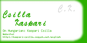 csilla kaspari business card